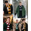 Century Star Mens Green and White Striped Scarf-Winter Warm Long