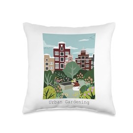 Plant Happiness in the City: Stylish Urban Gardening Throw Pillow