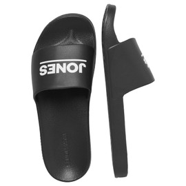 JACK & JONES JFWOLLIE Slider LN Men's Bathing Slippers, Dark grey and white, 42 UK