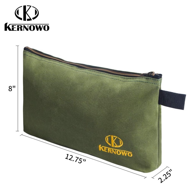 KERNOWO 4 Pack Upgrade Zipper Canvas Tool Pouch, 20 oz