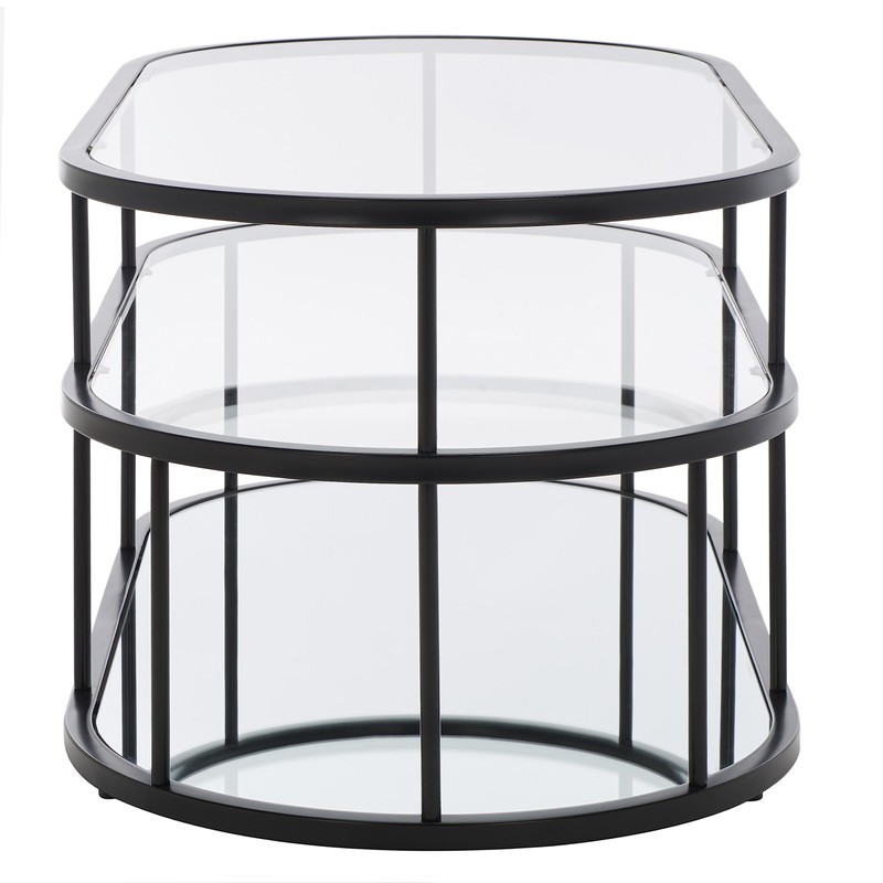 Safavieh Home Collection COF6402 Table, Matte Black/Glass