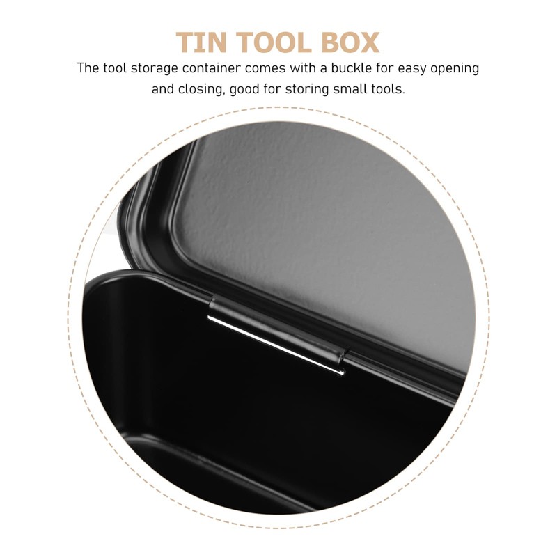 DOITOOL Black Metal Tool Box Multifunction Iron Portable Tool Box