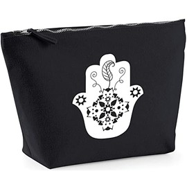Hippowarehouse Hamsa Hand printed make up cosmetic wash bag 18x19x9cm