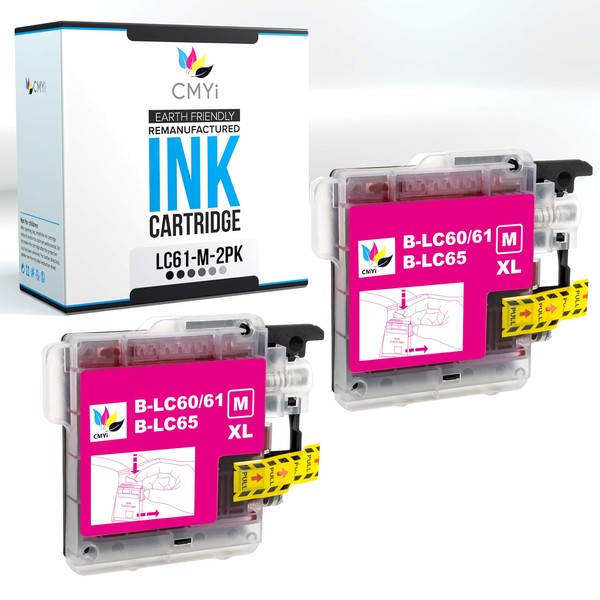 CMYi LC61 Magenta Replacement Ink Cartridge for Brother DCP-145C, 165C,