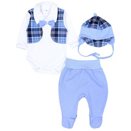 TupTam Baby Clothes Set Body Romper Hat Teddy Bear - 68