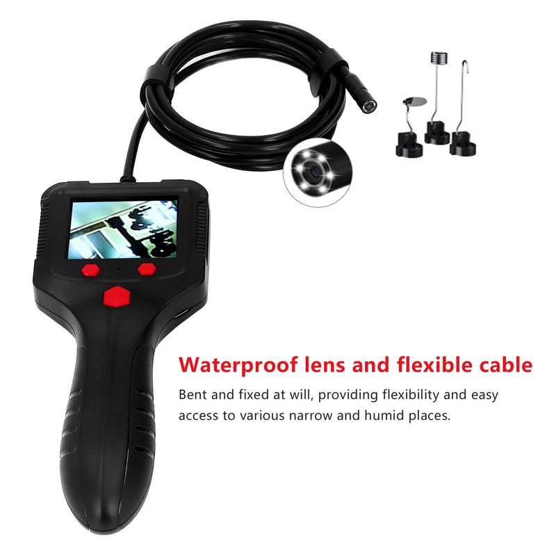 Handheld Endoscope 2.4in HD IPS LCD Screen Waterproof Lens Flexible