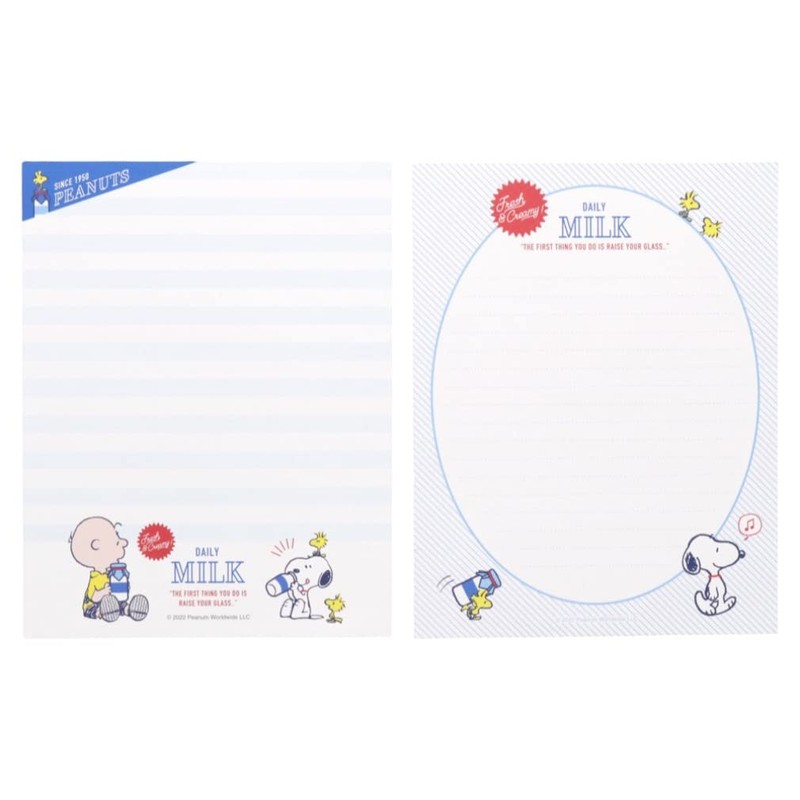 Sunstar Stationery Snoopy Letter Set, Peanut Milk Stand, S2090295