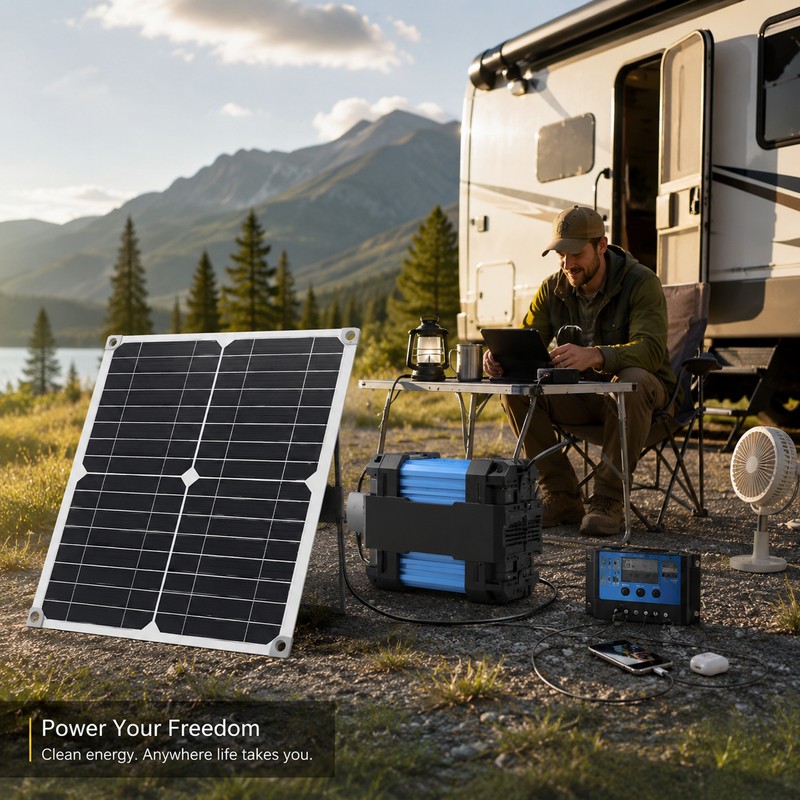 Foldable Solar Charging Kit for Outdoor Use – Dual USB