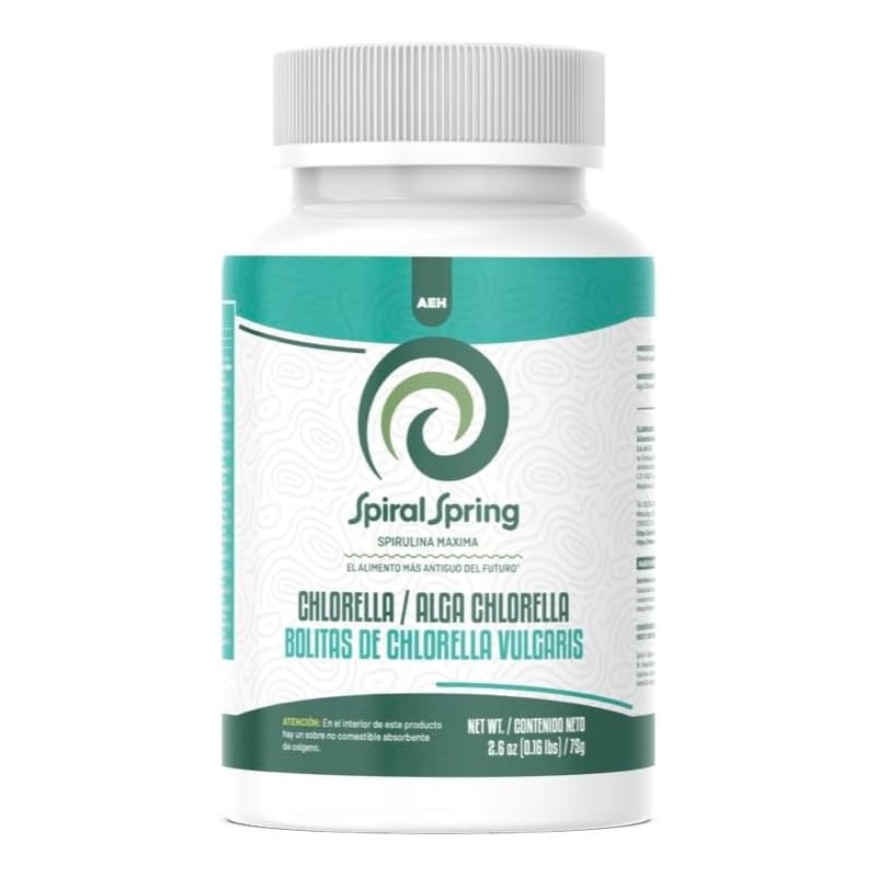 Alga Chlorella 100 Natural en Bolitas, Suplemento Herbal para Salud