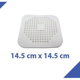 Gadgetime USA 2 Pack (White) Drain Hair Catcher -Silicone Square Drain Cover, Shower Suction Hair Stopper, Easy to Install for Kitchen, Bathtub, Sink & Laundry