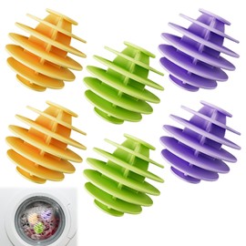 6 Stück Trocknerbälle Trocknerbälle für Wäschetrockner Wiederverwendbar Waschbälle Anti-Tangle Waschbälle für Daunenjacken Wird Verwendet Um Wäschefalten Zu Reduzieren(Gelb Grün Lila)