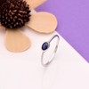 925 Sterling Silver Oval 0.35 Ctw Natural Gemstone Beaded Shank