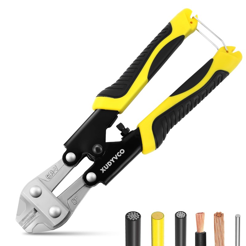 XUDYVCO Mini Bolt Cutters, Premium 8IN Heavy Duty Wire Cable