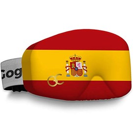 Ski Goggles Cover, protects goggles from scratches, Spanish flag design