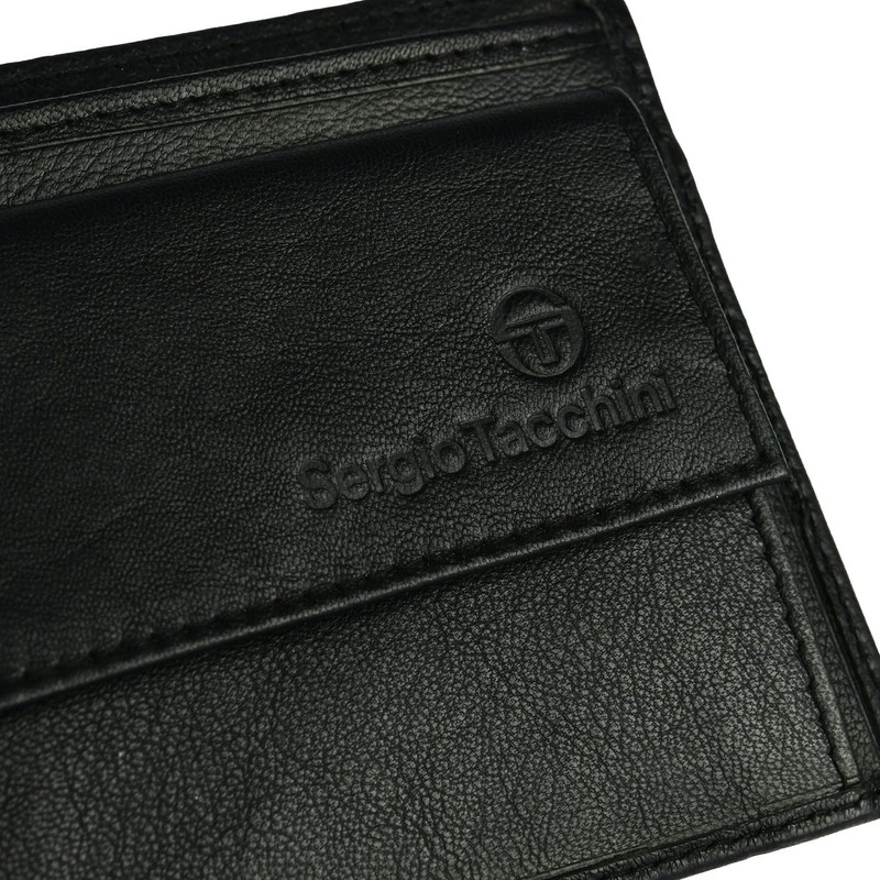Sergio Tacchini Men's Wallet in Genuine Leather, Slim with Card