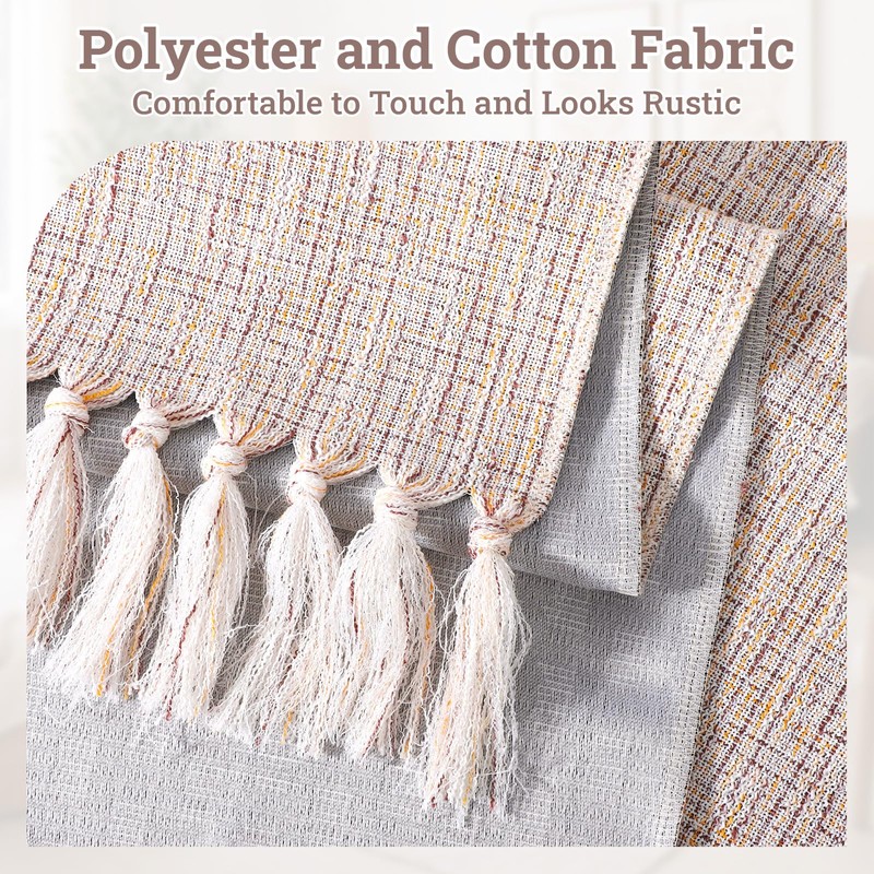 Treaful Dresser Runners for Bedroom, Rustic Boho Farmhouse Coffee Dining