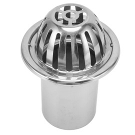 Dome Floor Drain Cover, Roof Floor Drain Stainless Steel Non Blocking Balcony Outdoor Rain Bucket Drainage Parts (4inch)