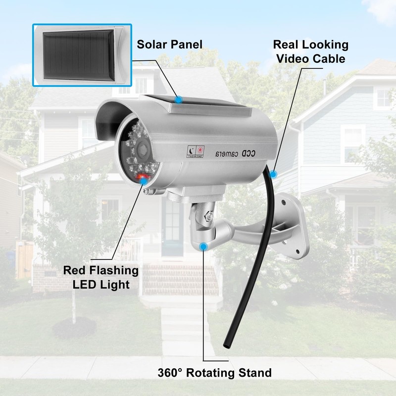 Twilight Garage 2 Packs Dummy Camera Waterproof Bullet Simulated CCTV
