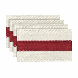 Rose Red Farmhouse Rustic Placemats Set of 4-12x18 Inch