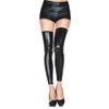 Music Legs 4869-BLACK Footless Wet Look Thigh High - Black