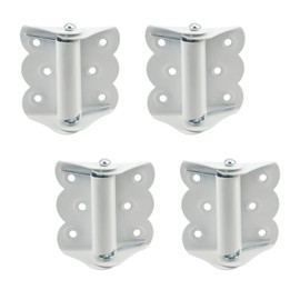 T Tulead 4 PCS Spring Loaded Hinges White Auto Close Door Hinges Self Closing Door Hinges for Commercial Residential Interior Exterior Doors 3.15"×2.67"×1.26" Door Hardware with Mounting Screws