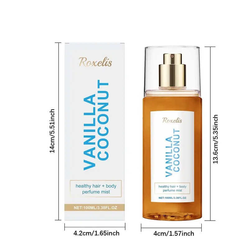 Vanilla Coconut Body Perfume Spray – Refreshing & Romantic Fragrance,