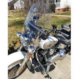 Sled Shields 20" Clear Replacement Windshield Compatible with Harley Davidson Heritage Softail FLSTC, Fat Boy FLSTF, Softail Deluxe FLSTN