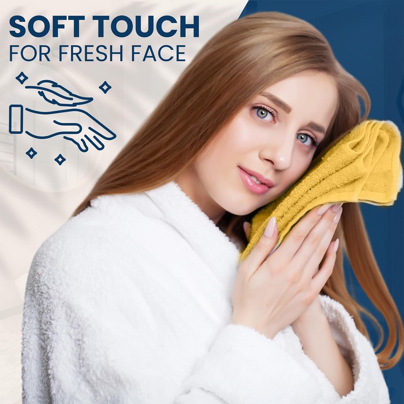 Towelogy® Luxury Egyptian Cotton Face Cloth Flannel Fingertip Towels Set