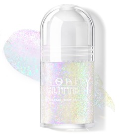 HOSAILY Roll-on Holographic Body Glitter Gel for Face Hair, Chameleon Color Changing Glitter Gel Under Light, Chunky Mermaid Sequins Festival Party Rave Accessories Shimmer Makeup (Neon Violet)