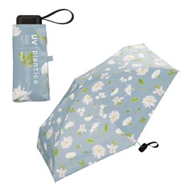 [2025] Wpc. Parasol [plantica × Wpc.] Flower Print Tiny Blue Gray <100% Light Shading Ratio / 100% UV Reduction / UPF 50+/Thermal Blocking/Rain / Sun / Rain / Sun / Rain Parasol Lightweight Folding