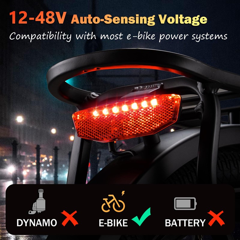 Zeekpowa Bicycle Rear Light with Brake Light Function - LED