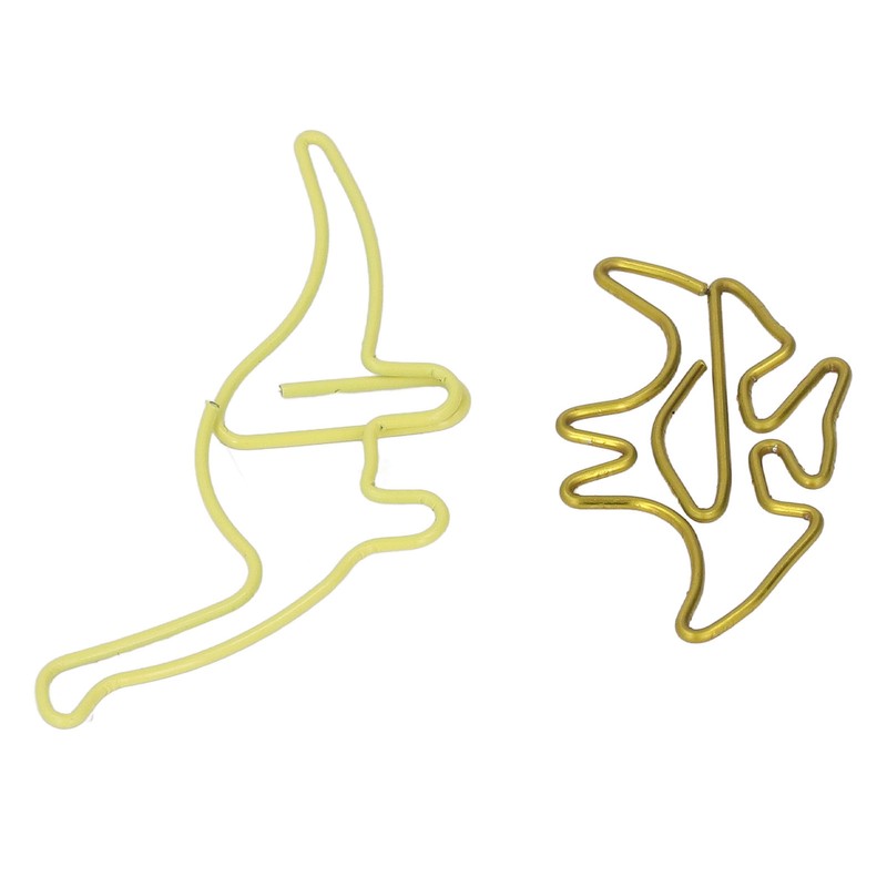100pcs Shaped Paper Clips Pterosauria Yellow Dinosaur Shape Metal Portable