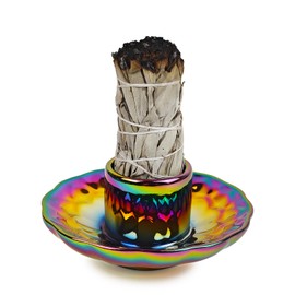 Gixemeva Incense Burner Holder, Palo Santo Holder, Candle Sticks Holder Tray, Sage Holder for Burning, Ceramic Ash Catcher Tray, Smudge Sticks Tray, Meditation Yoga Accessories Zen Décor