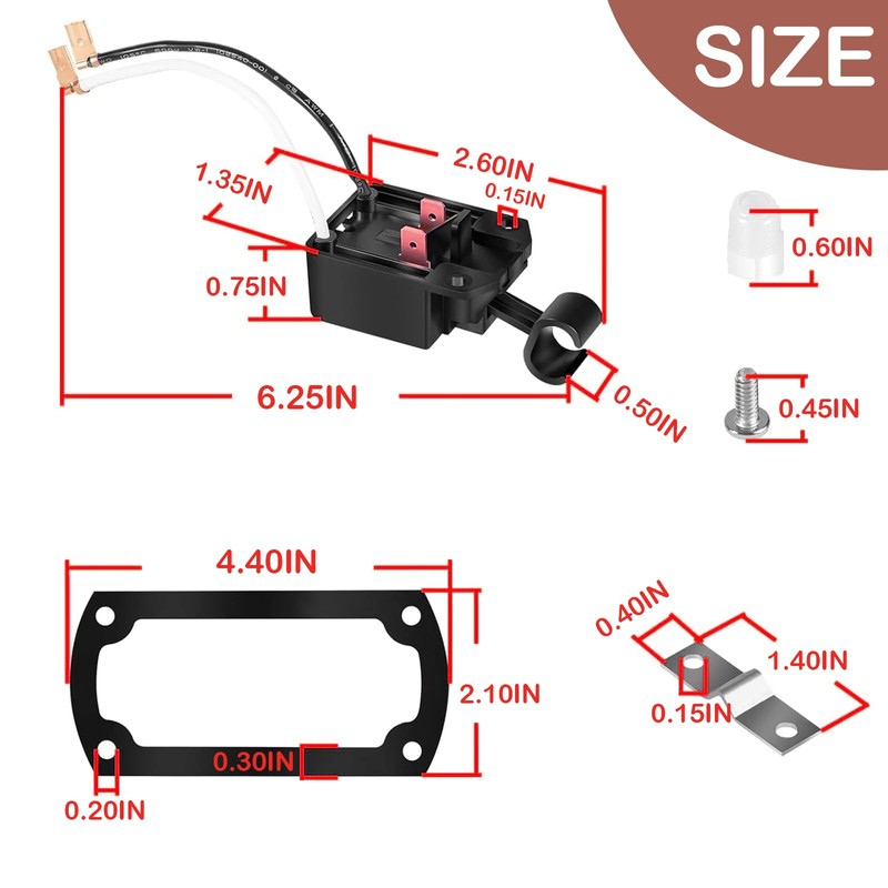YMT 004892 Effluent Pump Switch Mechanical Switch Assembly with Gasket