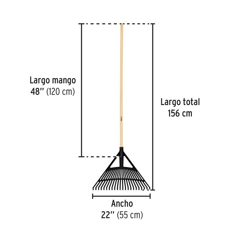 Pretul Polypropylene Broom with 22 Teeth, Leaf Rake