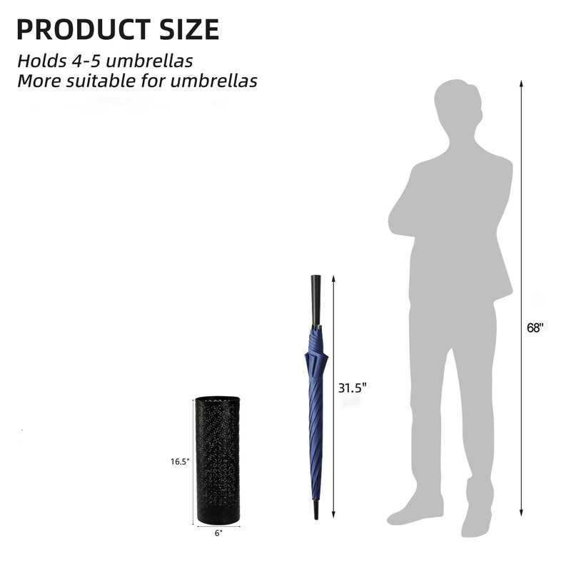 Gloserin Metal Round Umbrella Stand Rack,Free Standing Umbrella Holder Bin,