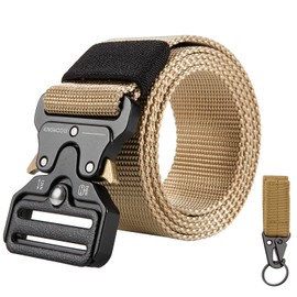 KingMoore Men's Tactical Belt Heavy Duty Webbing Belt Adjustable Military Style Nylon Belts with Metal Buckle