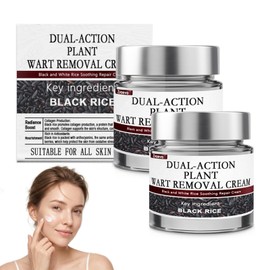 Sklight Dual-Action Renewal Cream, 2Pcs Black and White Rice Soothing Repair Cream, Natural Body Serum for Smooth-Looking Skin, Suitable for All Skin Types