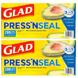 Glad 2 Pack - Glad Press'n Seal Plastic Food Wrap (140 sq. ft./roll, 2 rolls)