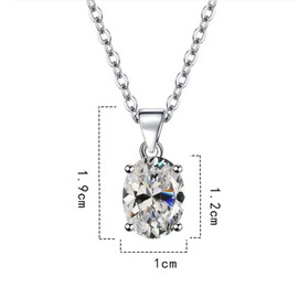 CTEW White Oval Cubic Zirconia Crystal Drop Pendant Necklace for Women 14K Gold Plated Crystal CZ Dainty Choker Necklace