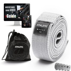 ATHLETIC AESTHETICS Premium Resistance Bands/Resistance Bands with Fabric [As Fitness Band and Fitness Bands Set + Bag and Video Course] Fitness Band e.g. as Pull-Up Aid for Men and Women