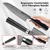 WEERLTEM Japanese Damascus Santoku Chef Knife 7''（Mirror finish blade）, 67-Layer