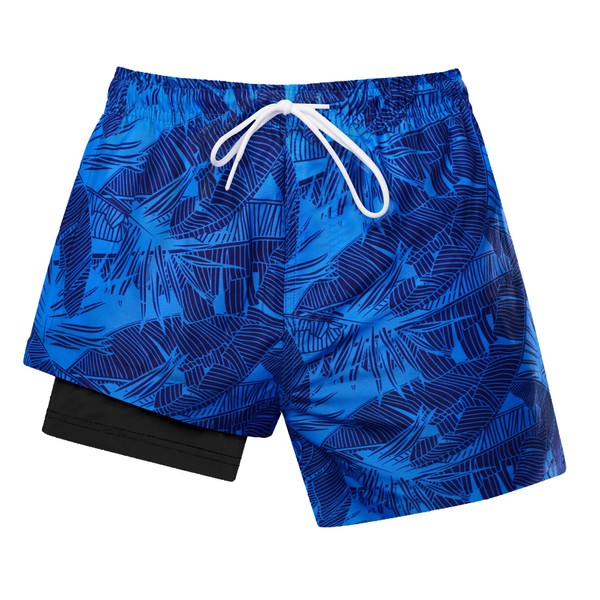 WINAIYA Little Boys Swim Trunks with Compression Liner Swim Shorts