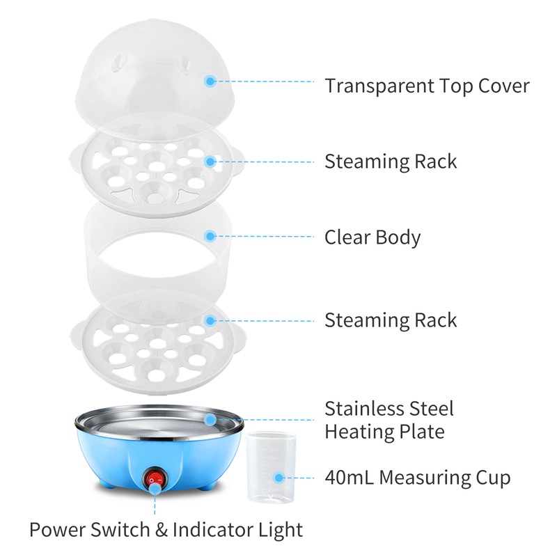 Double Layer Egg Cooker 14 Egg Capacity Hard Boiled Egg