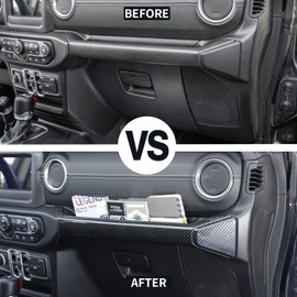 JWWY for Jeep JL JT GrabTray Passenger Storage Tray Organizer Grab Handle Box for 2018-2023+ Jeep Wrangler JL JLU 2/4 Door Gladiator JT Carbon Fiber