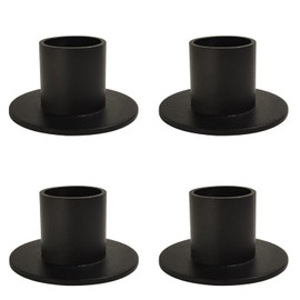 Gute Taper Candle Holder, Candle Holders for Pillar Candles, Matte Black Candlestick Holder Centerpieces for Home Decoration, Wedding Anniversary, Party, Housewarming Gifts,Set of 4,Round