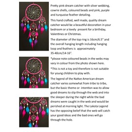 BRILLIANT GIFTS TRADITIONAL PINK PURPLE DREAM CATCHER (single top)