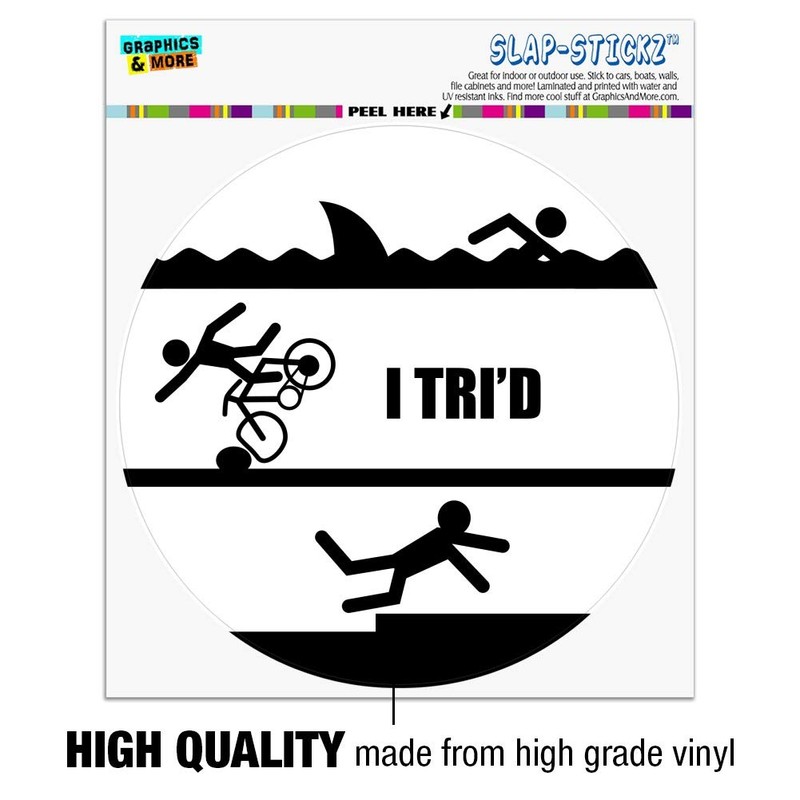 I Tri'd Triathlon Triathlete Swim Bike Run Tried Funny Automotive