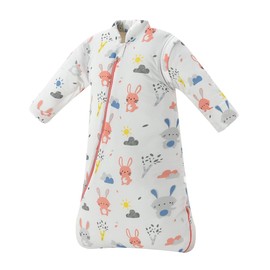 Fyzeg Baby Sleep Sack 2.5 Tog Wearable Blanket Winter Toddlers Sleeping Bag,Cotton Unisex Baby Sleepsack Birth to 4 Years Old (24-48 Month, Bunny)