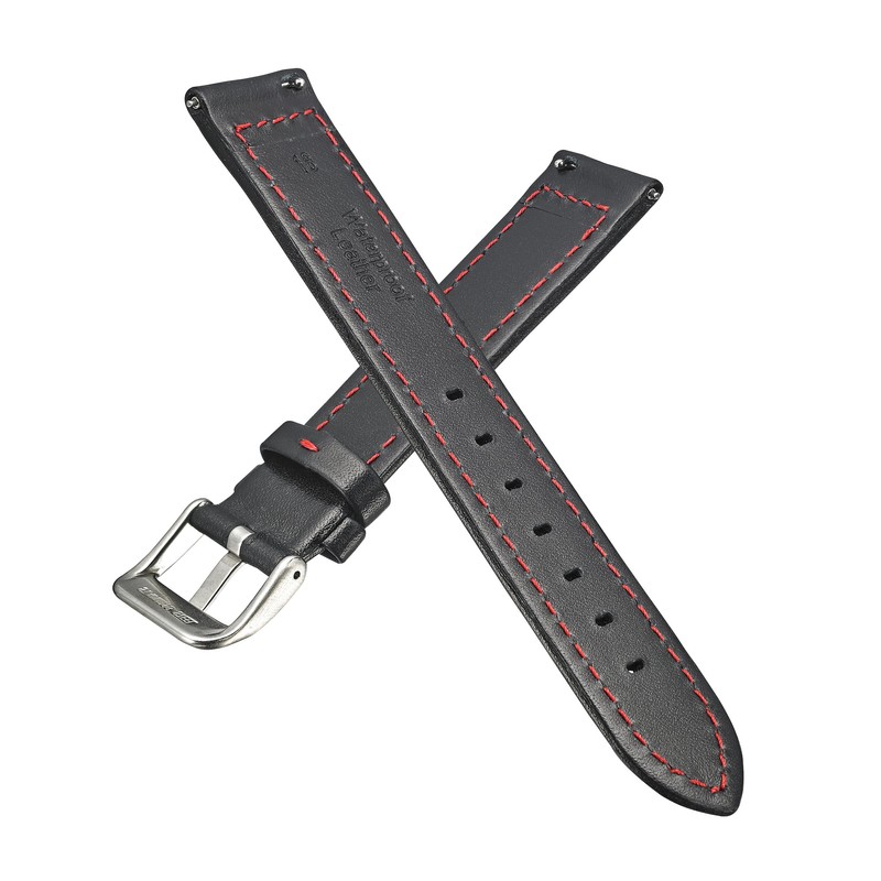 Genuine Waterproof Leather Watch Band with Quick Release Spring Bars